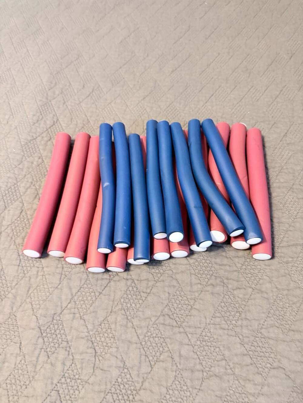 Flexible Foam Hair Curling Rods Set, Assorted Pink and Blue, 10-Inch Length